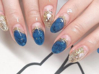 ネイルサロン ラビットフット(Rabbit foot)/ニュアンスブルー☆8980円