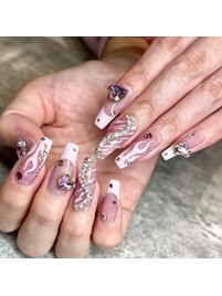 ファイヤーフレンチネイル