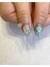 キラキラクリームソーダネイル