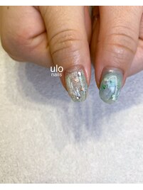 キラキラクリームソーダネイル
