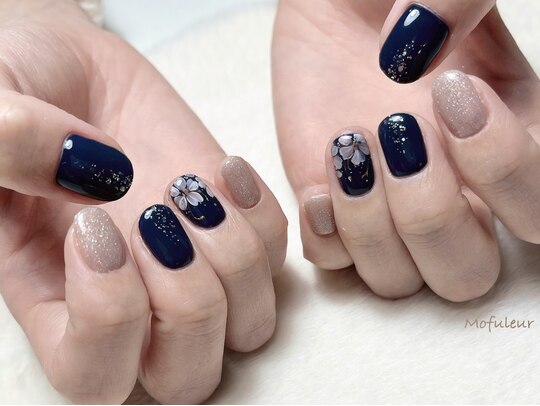 ☆A-446☆ネイルチップ 大人フラワーのニュアンスネイル（nuanceflower  