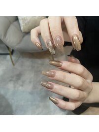 ラメ×ミラーネイル