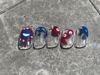 こゆび/クリア×ミャクミャクネイル