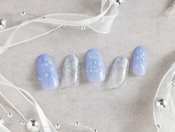 パープルの爪屋/梅雨のつぶつぶネイル