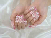 nailsalon amore 心斎橋店【長さだし/持ち込み/スカルプ/フィルイン/定額】/ゴテゴテピンクネイル13420円