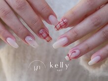 ケリー(kelly)/チェック、リボンネイル