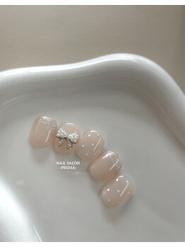 NAIL SALON -PREMA-/ドット+リボンデザイン