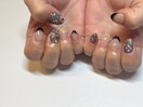 花柄ネイル ブライダルネイル