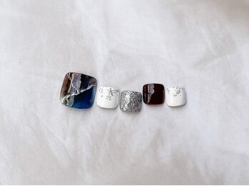 晩夏大理石ネイル