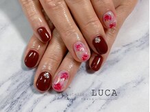 ネイルアトリエルカ(nail atelier LUCA)/W-407 ニュアンスフラワーネイル