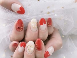 バレンタインネイル