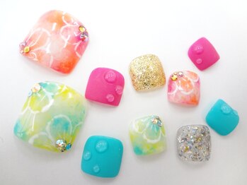 ネイルサロン クイール 小山店(NAIL SALON QUILL)/フット☆夏フラワー