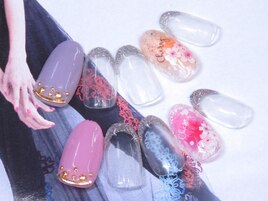 桜ネイル　ｂｙ星