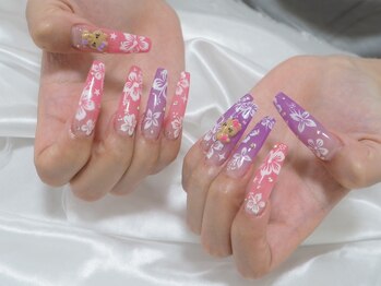 nailsalon amore 心斎橋店【長さだし/持ち込み/スカルプ/フィルイン/定額】/日焼けキティネイル15820円