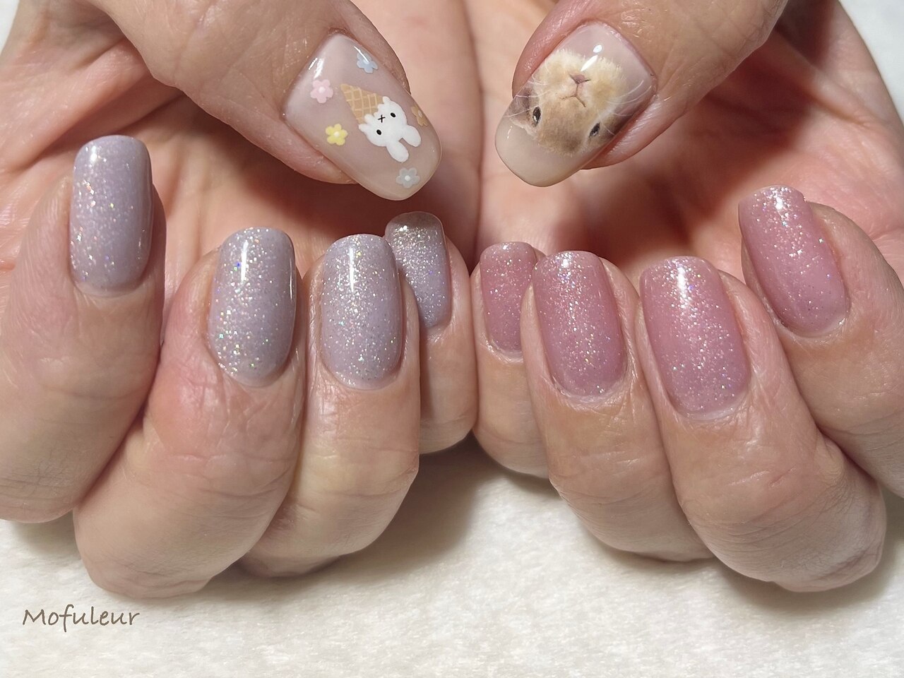 3dネイルパーツ うさぎ 花 フラワー アニマル ネイルパーツ 【公式通販】