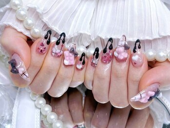 プティネイル(Puty Nail)/板チョコくまバレンタインネイル