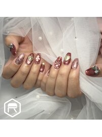 バレンタインネイル