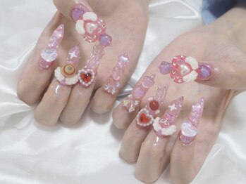 nailsalon amore 心斎橋店【長さだし/持ち込み/スカルプ/フィルイン/定額】/ゆめかわ17820円