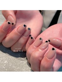ブラックハートホロネイル！