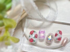 トレンド薔薇ネイル♪