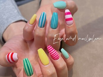 イーズィランド(Ease land)/夏のシマシマネイル