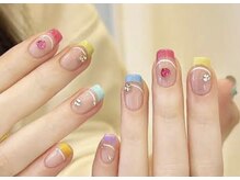 ネイルサロン ジェイ(Nail Salon J)/ダブルフレンチカラーフルネイル