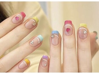 ネイルサロン ジェイ(Nail Salon J)/ダブルフレンチカラーフルネイル