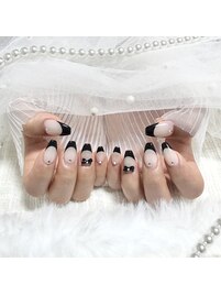 ブラックフレンチネイル♪