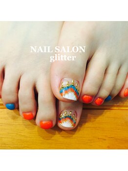 ネイルサロン グリッター(NAIL SALON glitter)/エスニックフットネイル