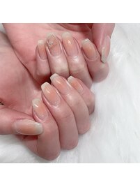 オレンジチークネイル