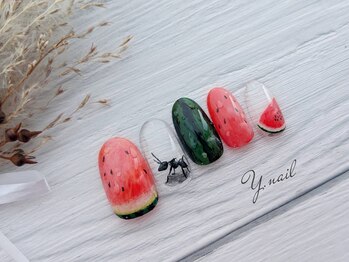 ワイネイル(Y.nail)/夏の定番スイカと刺客ネイル