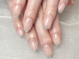 ラメ×ホロフレンチネイル