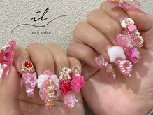 イル 神戸店/ピンク×パーツネイル