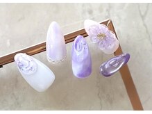 ジュネル/ガラスフラワーネイル