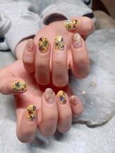 ステムネイル 下北沢(stem nail)/イエロー　ホロフラワー