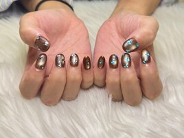 ブラウン×ブルー