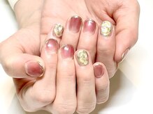 アンドミーネイル 蒲田(&me.nail)/立体ネイル ミラーフレンチ 個性