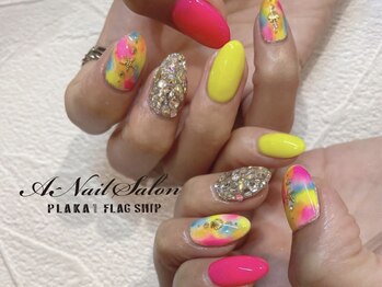 エーネイルサロン プラーカ本店(A-Nail Salon)/ネオン×埋め尽くし