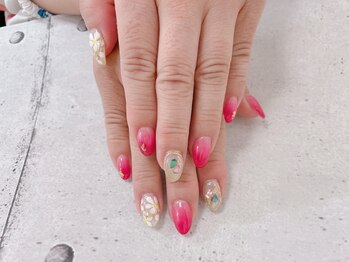 ネイル ビューティーマジック 葛西本店/ピンクグラデーションネイル