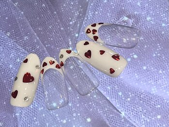 バレンタインネイル