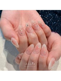 チーク韓国キラキラネイル