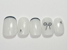 ネイルメゾン 渋谷店(NAIL MAISON)/リボンフレンチ￥5500