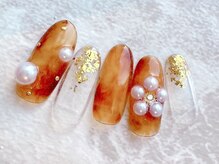 ラルネイル 大宮(Lull. nail)/#べっ甲ネイル #パール #秋冬