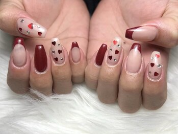 バレンタインネイル