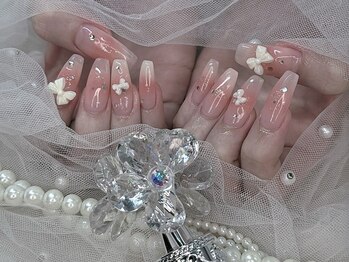 長さだし◇うるうるチークネイル