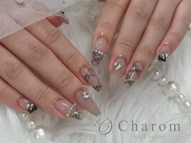 グレージュチェックネイル