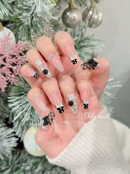 デリーネイル(Dely_nail)/冬のモノトーン・ツイードネイル