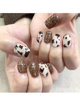 プライズアイリス アイラッシュ 池袋東口店(prize Iris eyelash)/牛柄ネイル【池袋】