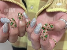 ミリネイルズ(milli nails)/Y2Kヒョウ柄シルバー
