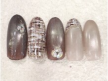 リノ ネイル(Rino nail)/10月の新作　秋ツイード　710i3